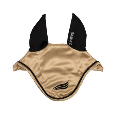 Bonete de satén Supreme con orejas elásticas Beige