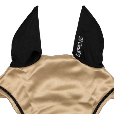 Bonete de satén Supreme con orejas elásticas Beige