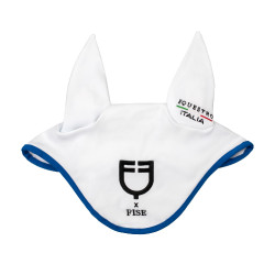 Gorro Equestro x FISE de tejido técnico Blanco / azul de Saboya