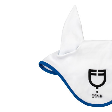 Gorro Equestro x FISE de tejido técnico Blanco / azul de Saboya