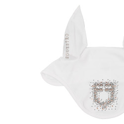 Bonete Equestro de tejido técnico con logotipo de strass Blanco Bonete Equestro de tejido técnico con logotipo de strass Blanco