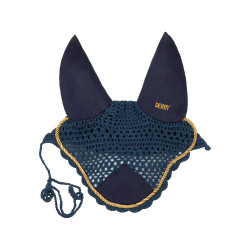 Gorro para caballo Derby de algodón Marino / dorado / marino Azul marino