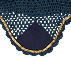 Gorro para caballo Derby de algodón Marino / dorado / marino Azul marino