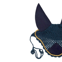 Gorro para caballo Derby de algodón Marino / dorado / marino Azul marino