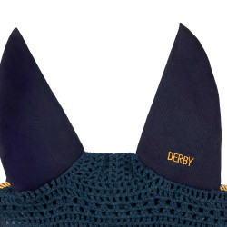 Gorro para caballo Derby de algodón Marino / dorado / marino Azul marino