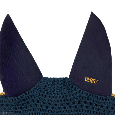 Gorro para caballo Derby de algodón Marino / dorado / marino Azul marino