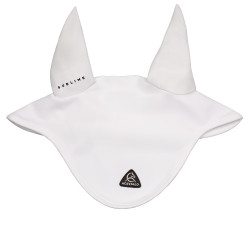 Capucha antimoscas Acavallo Sublime de spandex con parche del logo de silicona Blanco