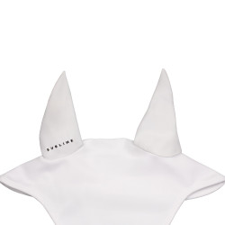 Capucha antimoscas Acavallo Sublime de spandex con parche del logo de silicona Blanco