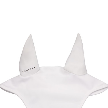 Capucha antimoscas Acavallo Sublime de spandex con parche del logo de silicona Blanco