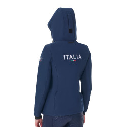 Chaqueta impermeable de mujer Equestro x FISE Americana marina Azul marino