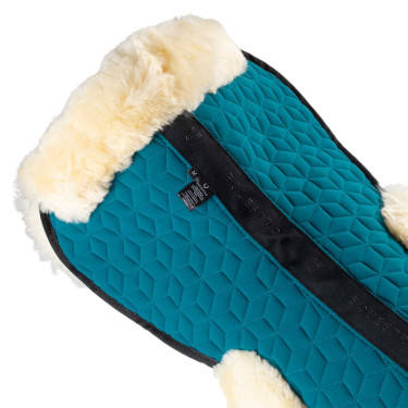 Amortiguador Equestro de tejido técnico con piel de cordero Petróleo / natural Azul
