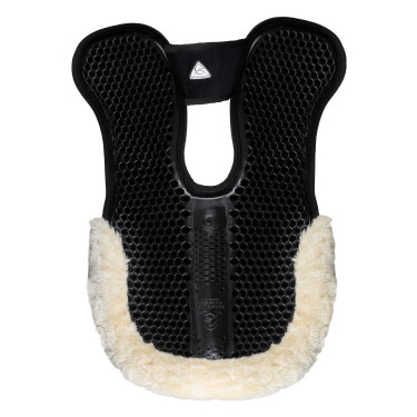 Amortiguador Acavallo para compensar MF-S WFS gamuza oveja trasera gel hexagonal alza delantera Negro / borrego natural