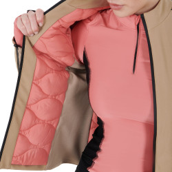 Chaqueta softshell para mujer de tejido técnico acolchado Equestro Incienso Beige