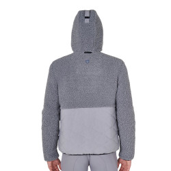 Chaqueta impermeable para hombre con inserciones de tejido Teddy Equestro Gris escarchado Chaqueta impermeable para hombre con inserciones de tejido Teddy Equestro Gris escarchado