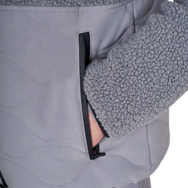 Chaqueta impermeable para hombre con inserciones de tejido Teddy Equestro Gris escarchado Chaqueta impermeable para hombre con inserciones de tejido Teddy Equestro Gris escarchado