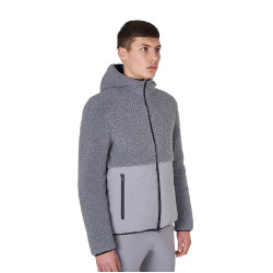 Chaqueta impermeable para hombre con inserciones de tejido Teddy Equestro Gris escarchado Chaqueta impermeable para hombre con inserciones de tejido Teddy Equestro Gris escarchado