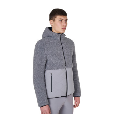 Chaqueta impermeable para hombre con inserciones de tejido Teddy Equestro Gris escarchado Chaqueta impermeable para hombre con inserciones de tejido Teddy Equestro Gris escarchado