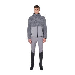 Chaqueta impermeable para hombre con inserciones de tejido Teddy Equestro Gris escarchado Chaqueta impermeable para hombre con inserciones de tejido Teddy Equestro Gris escarchado