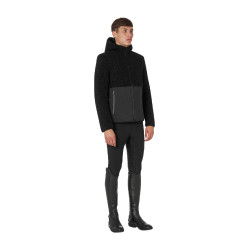 Chaqueta impermeable para hombre con inserciones de tejido Teddy Equestro Negro Chaqueta impermeable para hombre con inserciones de tejido Teddy Equestro Negro