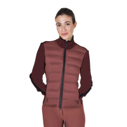Chaqueta Equestro para mujer de nailon y punto con cremallera Castaño Marrón Chaqueta Equestro para mujer de nailon y punto con cremallera Castaño Marrón