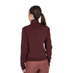 Chaqueta Equestro para mujer de nailon y punto con cremallera Castaño Marrón Chaqueta Equestro para mujer de nailon y punto con cremallera Castaño Marrón