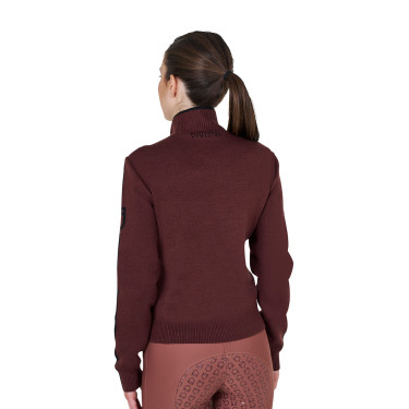 Chaqueta Equestro para mujer de nailon y punto con cremallera Castaño Marrón Chaqueta Equestro para mujer de nailon y punto con cremallera Castaño Marrón