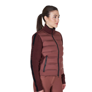 Chaqueta Equestro para mujer de nailon y punto con cremallera Castaño Marrón Chaqueta Equestro para mujer de nailon y punto con cremallera Castaño Marrón