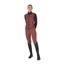 Chaqueta Equestro para mujer de nailon y punto con cremallera Castaño Marrón Chaqueta Equestro para mujer de nailon y punto con cremallera Castaño Marrón