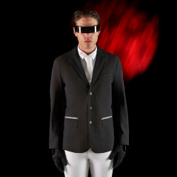 Chaqueta de concurso para hombre Equestro Ridertechnology con costuras termoselladas Negro