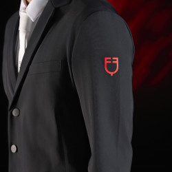 Chaqueta de concurso para hombre Equestro Ridertechnology con costuras termoselladas Negro