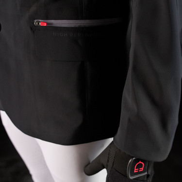 Chaqueta de concurso para hombre Equestro Ridertechnology con costuras termoselladas Negro