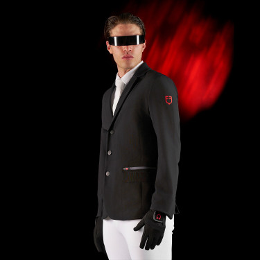 Chaqueta de concurso para hombre Equestro Ridertechnology con costuras termoselladas Negro