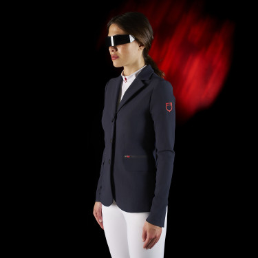 Chaqueta de concurso para mujer Equestro Ridertechnology con costuras termoselladas Marino Azul marino Chaqueta de concurso para mujer Equestro Ridertechnology con costuras termoselladas Marino Azul marino