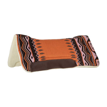 Manta de montar western con inserciones de cuero y relleno de lana sintética Pool's Naranja / marrón
