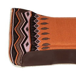 Manta de montar western con inserciones de cuero y relleno de lana sintética Pool's Naranja / marrón