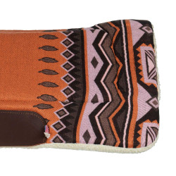Manta de montar western con inserciones de cuero y relleno de lana sintética Pool's Naranja / marrón