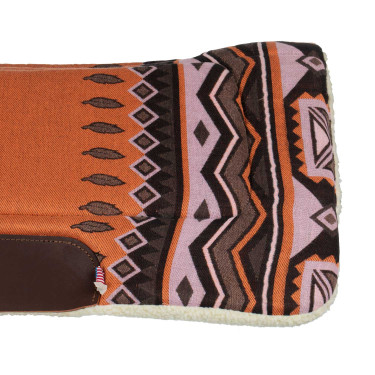 Manta de montar western con inserciones de cuero y relleno de lana sintética Pool's Naranja / marrón