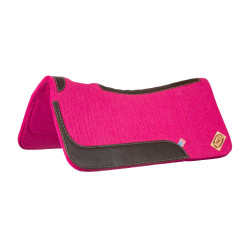 Manta de montar western de fieltro con insertos de cuero 32"x32" Pool's Fucsia Rosa Manta de montar western de fieltro con insertos de cuero 32"x32" Pool's Fucsia Rosa