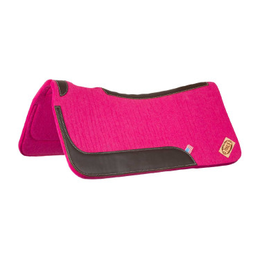 Manta de montar western de fieltro con insertos de cuero 32"x32" Pool's Fucsia Rosa Manta de montar western de fieltro con insertos de cuero 32"x32" Pool's Fucsia Rosa