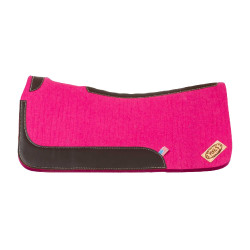 Manta de montar western de fieltro con insertos de cuero 32"x32" Pool's Fucsia Rosa Manta de montar western de fieltro con insertos de cuero 32"x32" Pool's Fucsia Rosa