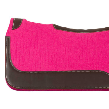 Manta de montar western de fieltro con insertos de cuero 32"x32" Pool's Fucsia Rosa Manta de montar western de fieltro con insertos de cuero 32"x32" Pool's Fucsia Rosa