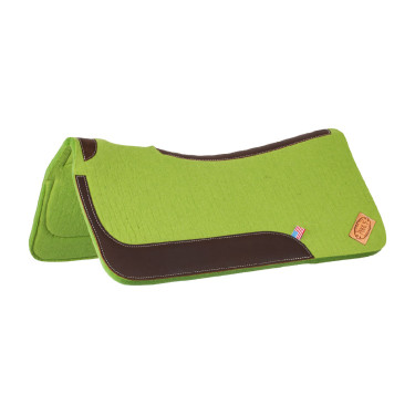 Manta de montar western de fieltro con insertos de cuero 32"x32" Pool's Limón Amarillo