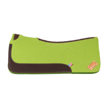 Manta de montar western de fieltro con insertos de cuero 32"x32" Pool's Limón Amarillo