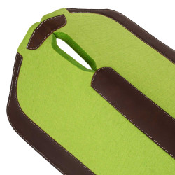 Manta de montar western de fieltro con insertos de cuero 32"x32" Pool's Limón Amarillo