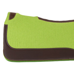Manta de montar western de fieltro con insertos de cuero 32"x32" Pool's Limón Amarillo
