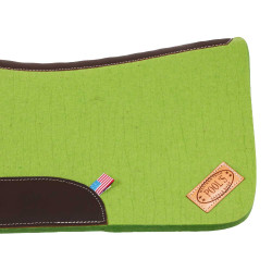 Manta de montar western de fieltro con insertos de cuero 32"x32" Pool's Limón Amarillo