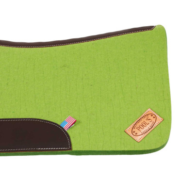 Manta de montar western de fieltro con insertos de cuero 32"x32" Pool's Limón Amarillo