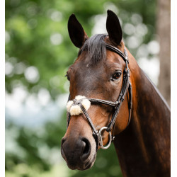 Brida Grackle en forma de 8 Horseware con muserola cruzada Castaño Marr&amp;amp;amp;oacute;n