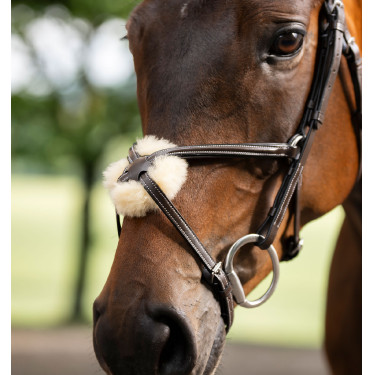 Brida Grackle en forma de 8 Horseware con muserola cruzada Castaño Marr&amp;amp;amp;oacute;n