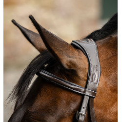 Brida Grackle en forma de 8 Horseware con muserola cruzada Castaño Marr&amp;amp;amp;oacute;n
